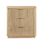 3 Drawers Drasser, 27.6'' Wide Modern Chest of Drawers Curved wave Design,Nightstand,Wood Drawer Organizer for Bedroom, Living Room, Hallway, Oak,27.6''W x 15.8''D x 27.4''H.