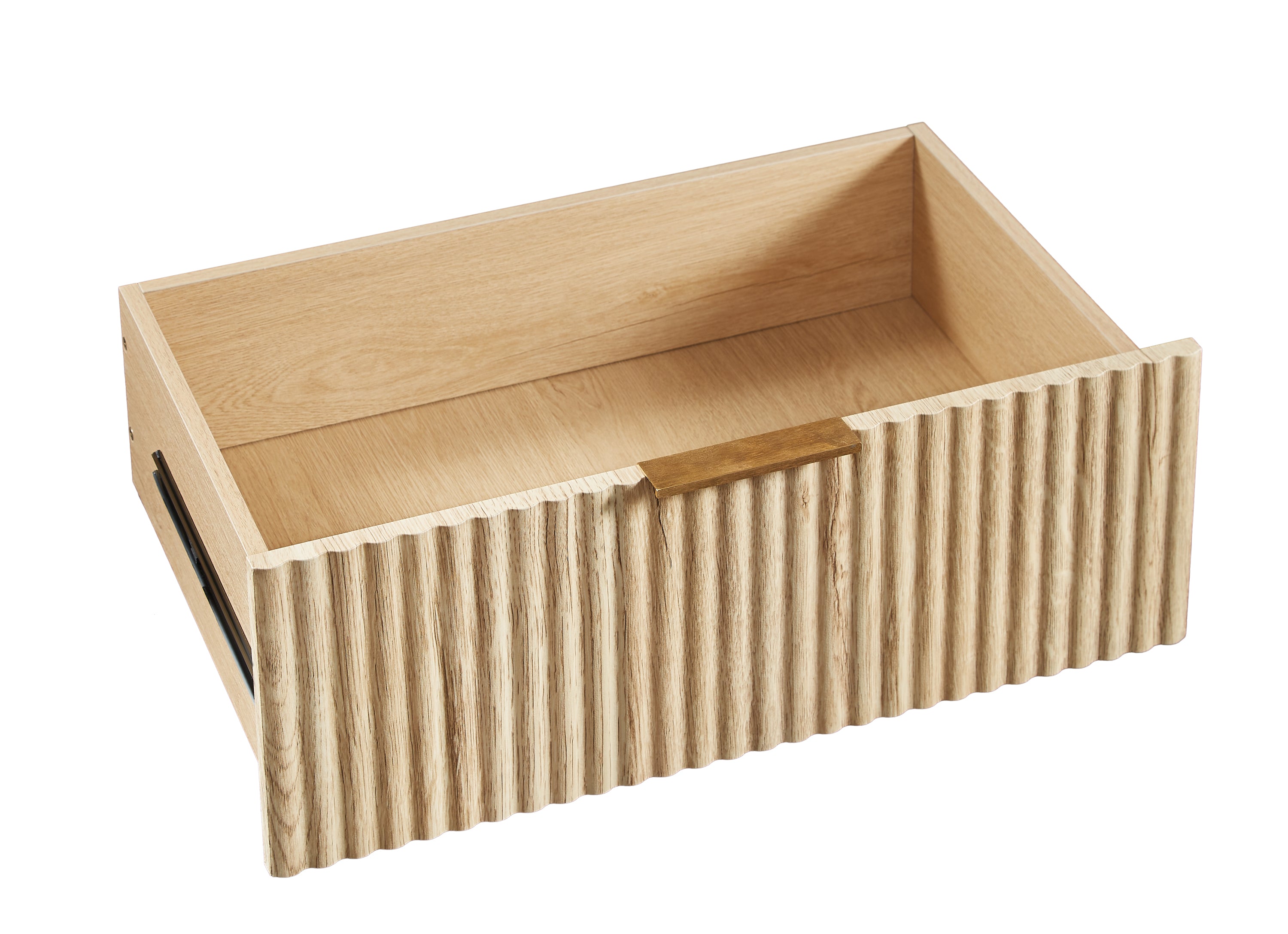 3 Drawers Drasser, 27.6'' Wide Modern Chest of Drawers Curved wave Design,Nightstand,Wood Drawer Organizer for Bedroom, Living Room, Hallway, Oak,27.6''W x 15.8''D x 27.4''H.