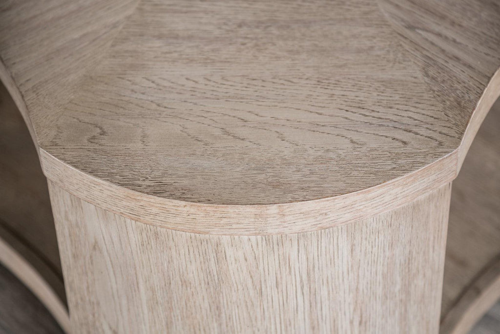 Modern Oak Finish Coffee Table with Storage and Casters.