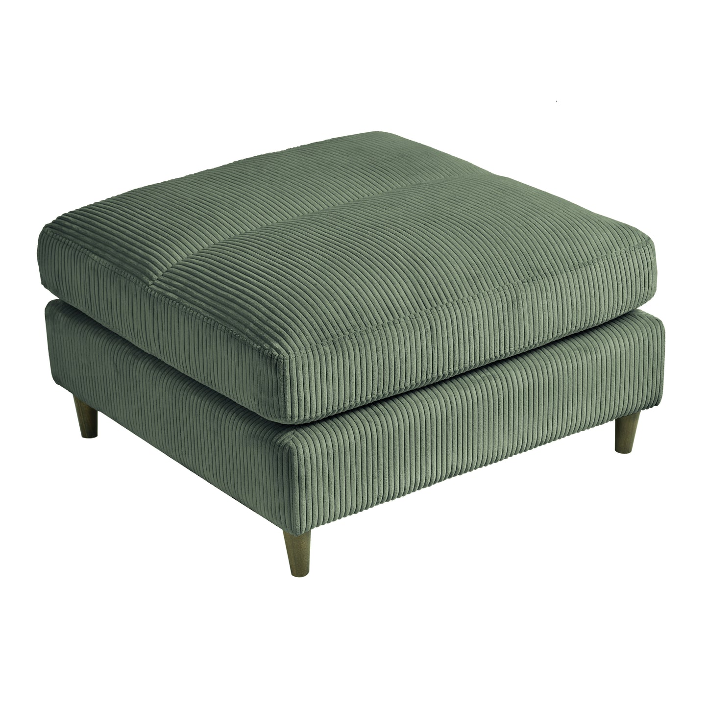 Modern corduroy modular section sofa, U-shaped convertible L-shaped sofa set with pillow, oversized sectional sofa with footstool, suitable for living room, attic, apartment, Olive Green 6 seat