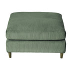 Modern corduroy modular section sofa, U-shaped convertible L-shaped sofa set with pillow, oversized sectional sofa with footstool, suitable for living room, attic, apartment, Olive Green 6 seat