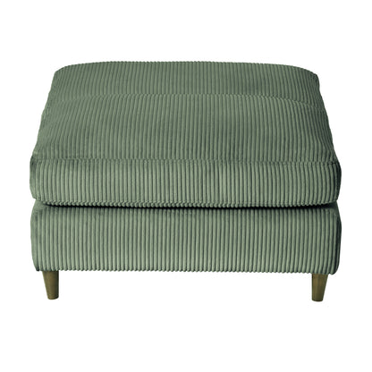 Modern corduroy modular section sofa, U-shaped convertible L-shaped sofa set with pillow, oversized sectional sofa with footstool, suitable for living room, attic, apartment, Olive Green 6 seat