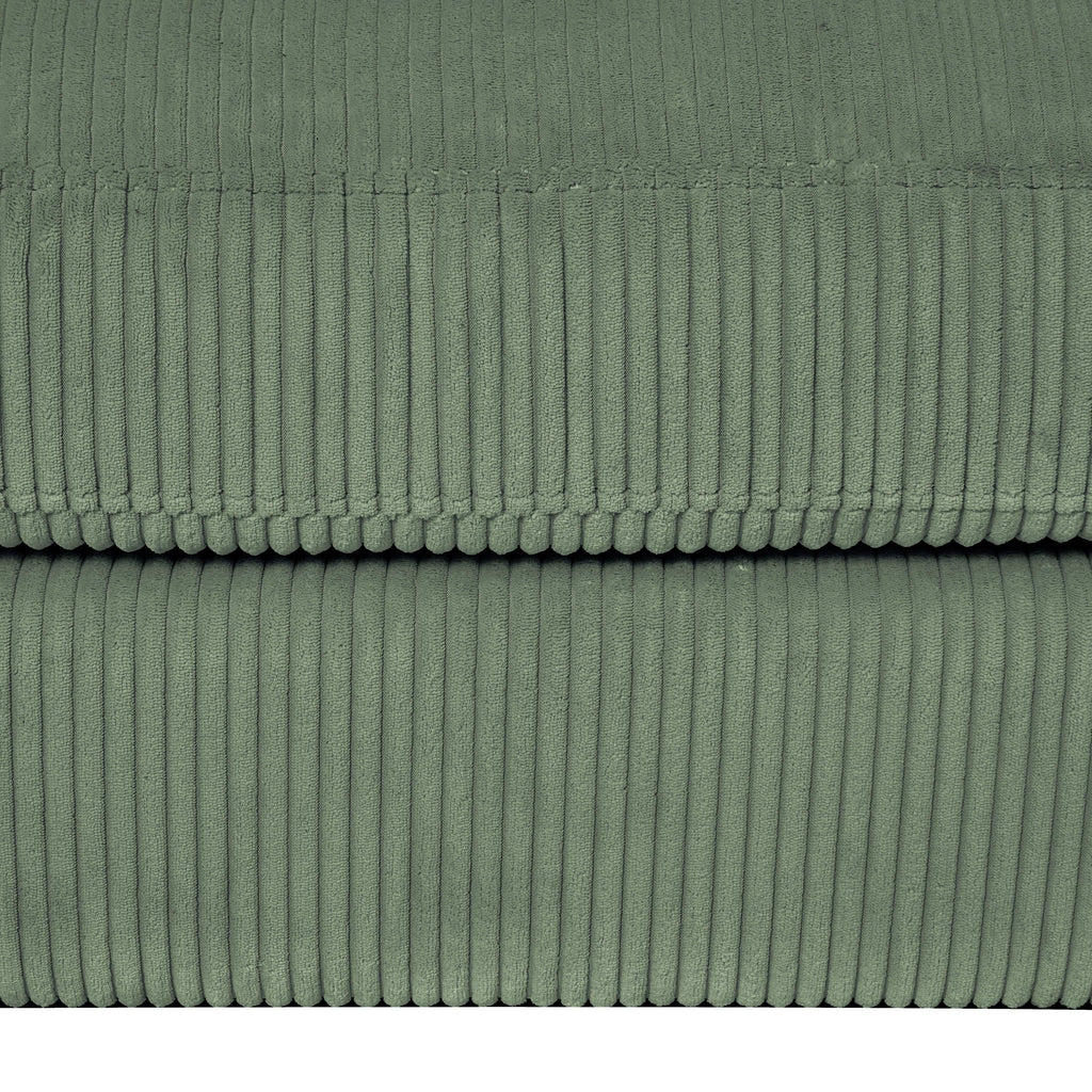 Modern corduroy modular section sofa, U-shaped convertible L-shaped sofa set with pillow, oversized sectional sofa with footstool, suitable for living room, attic, apartment, Olive Green 6 seat