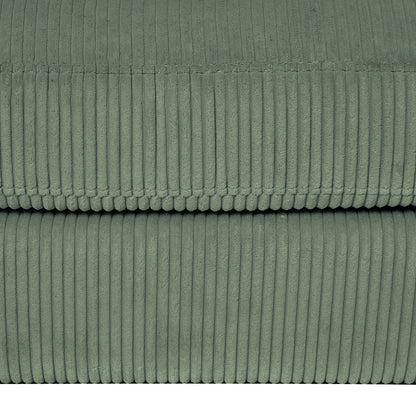 Modern corduroy modular section sofa, U-shaped convertible L-shaped sofa set with pillow, oversized sectional sofa with footstool, suitable for living room, attic, apartment, Olive Green 6 seat