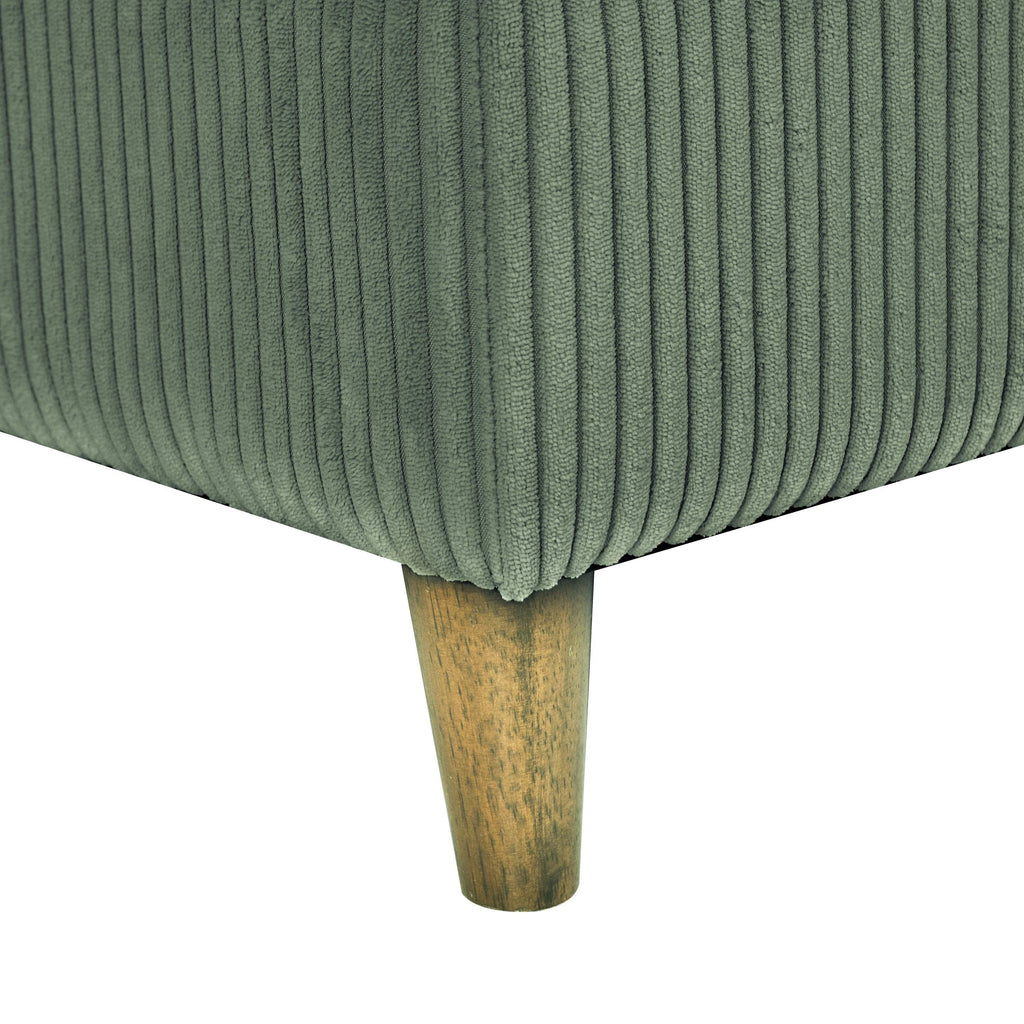 Modern corduroy modular section sofa, U-shaped convertible L-shaped sofa set with pillow, oversized sectional sofa with footstool, suitable for living room, attic, apartment, Olive Green 6 seat