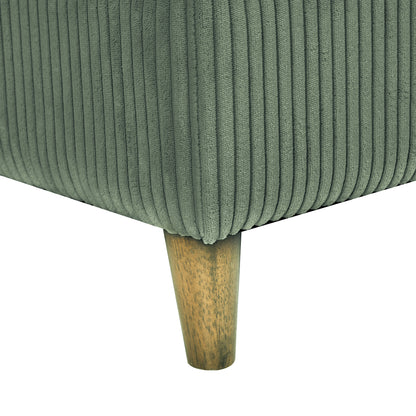 Modern corduroy modular section sofa, U-shaped convertible L-shaped sofa set with pillow, oversized sectional sofa with footstool, suitable for living room, attic, apartment, Olive Green 6 seat