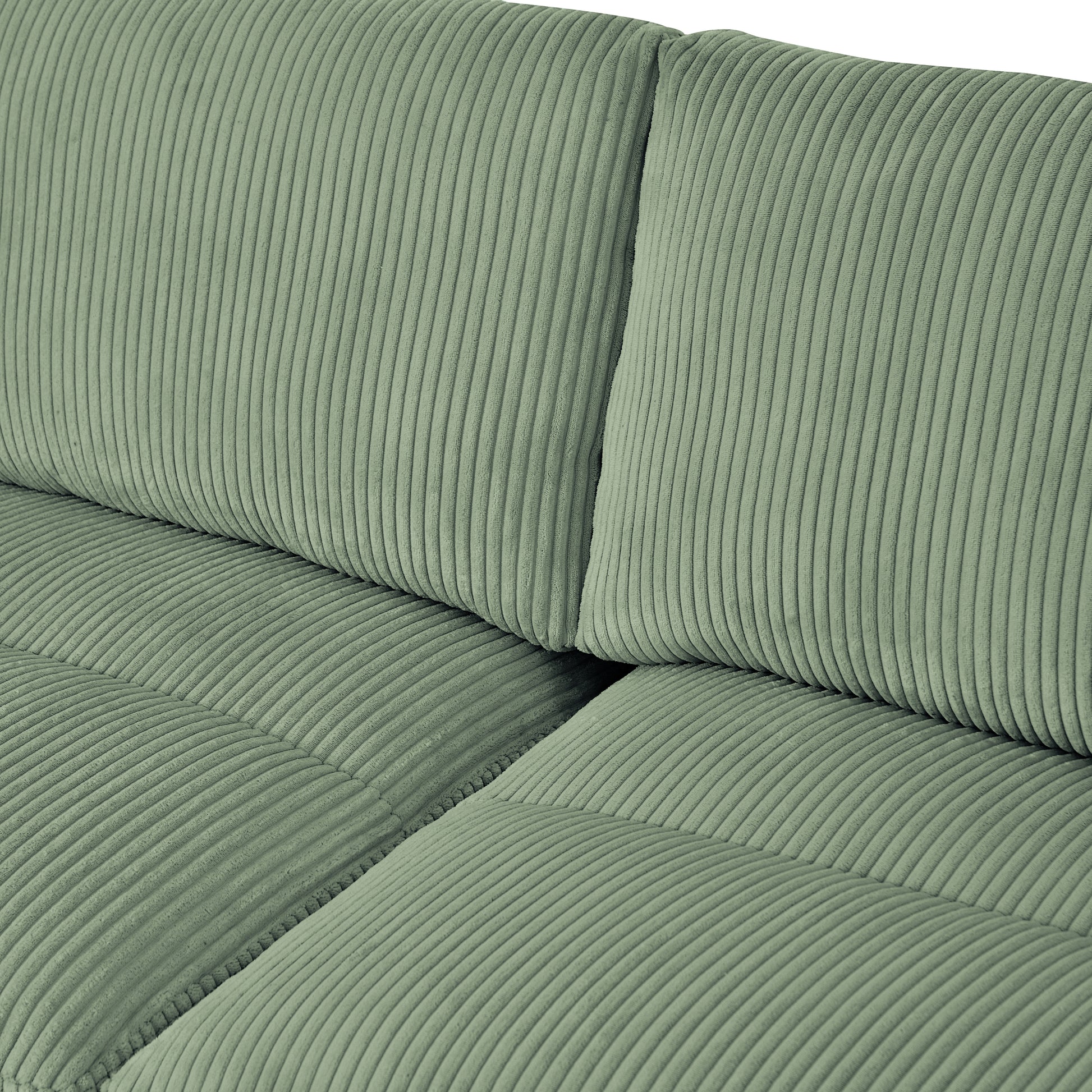 Modern corduroy modular section sofa, U-shaped convertible L-shaped sofa set with pillow, oversized sectional sofa with footstool, suitable for living room, attic, apartment, Olive Green 6 seat