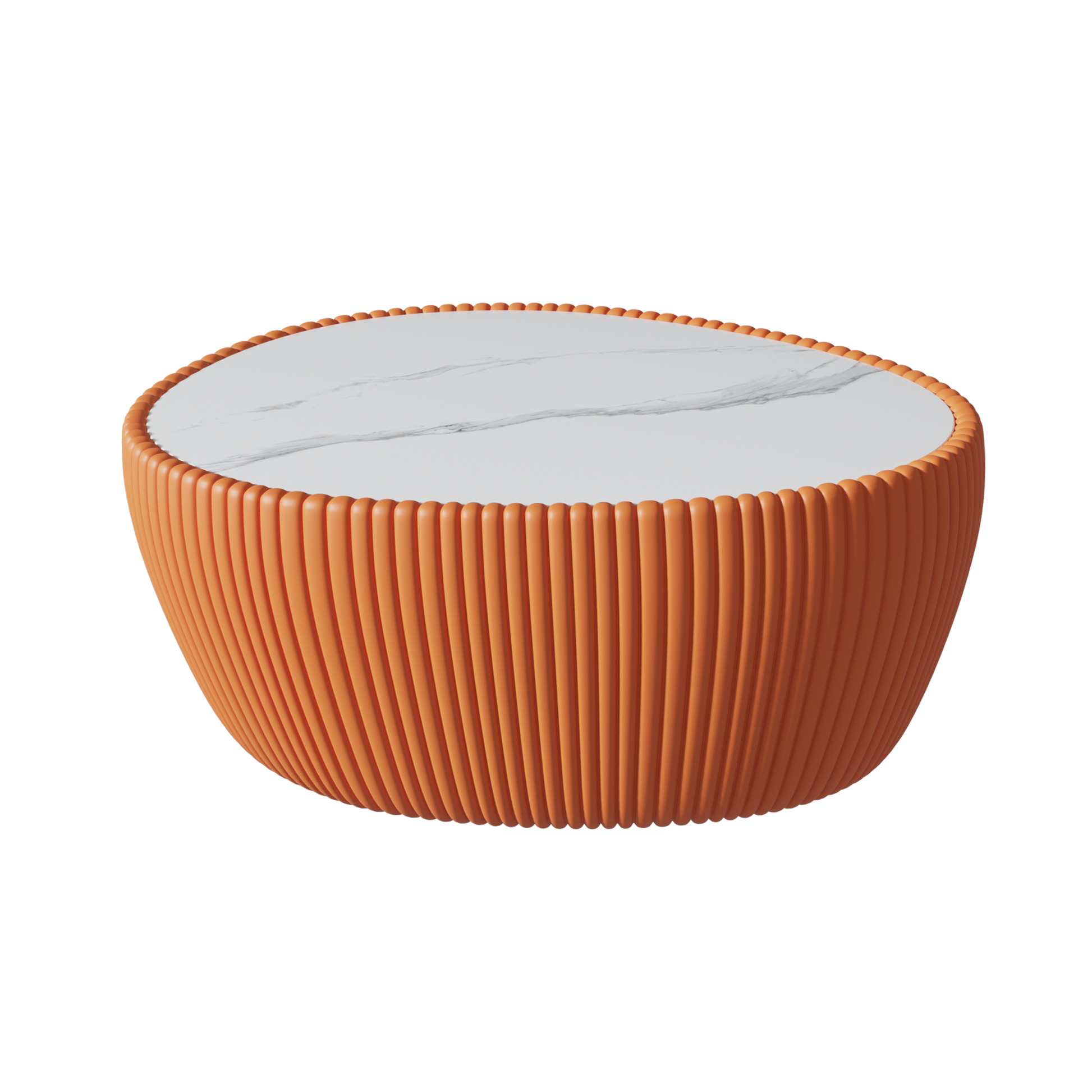 Light Marble Top goose eggs Shape Leather Orange Color Coffee modern Sofa Table for Living Room furniture Coffee Table