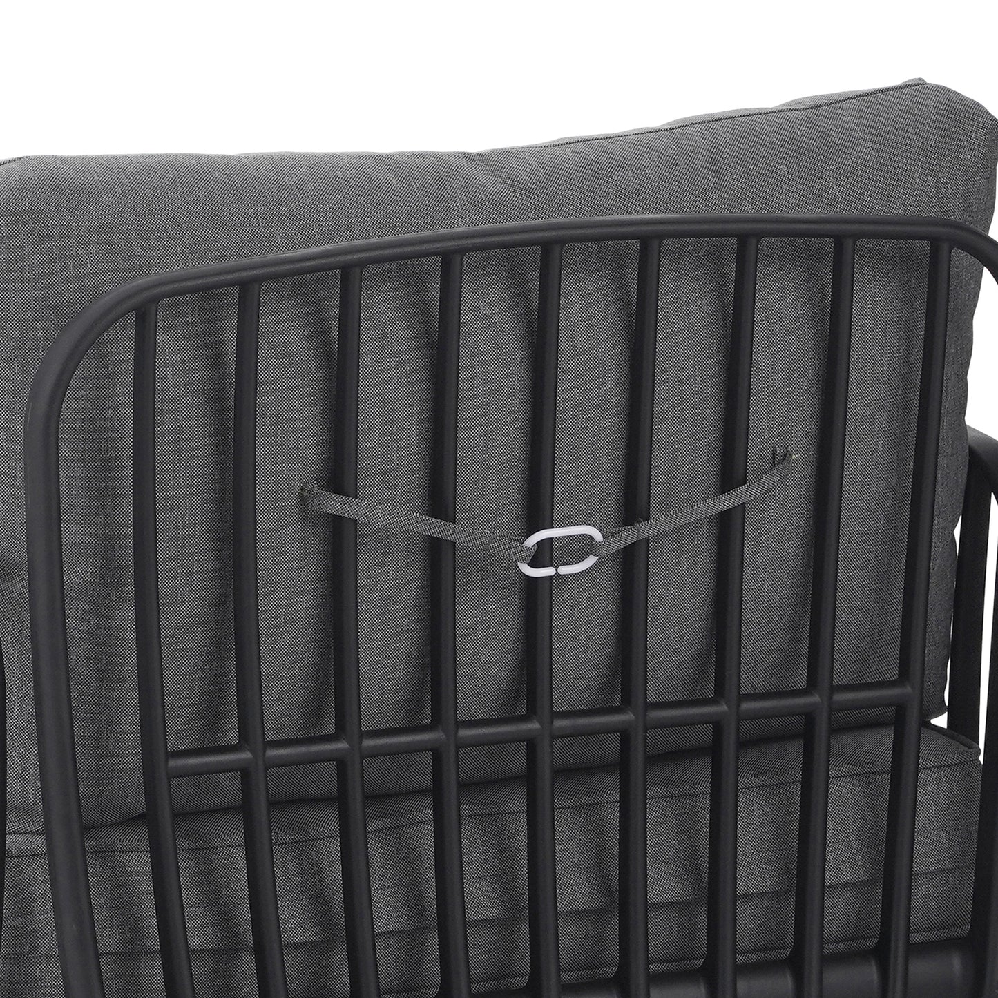 Outdoor Patio Club Chair, Modern Patio Furniture, Waterproof Thick Cushion Deep Seating for Porch, Balcony, Black & Dark Gray - Groovy Boardz