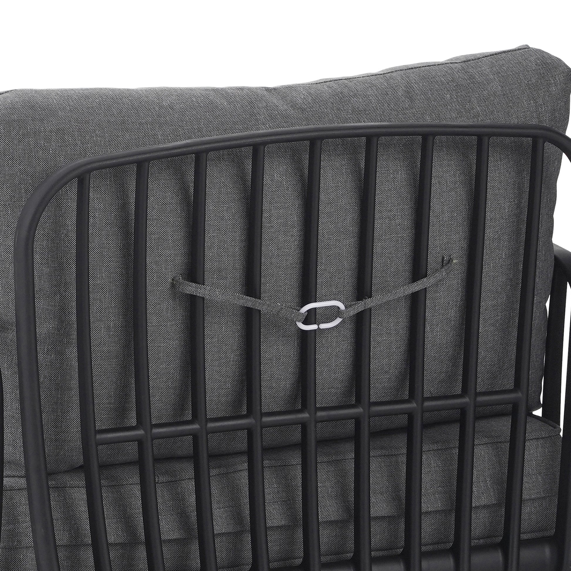 Outdoor Patio Club Chair, Modern Patio Furniture, Waterproof Thick Cushion Deep Seating for Porch, Balcony, Black & Dark Gray - Groovy Boardz