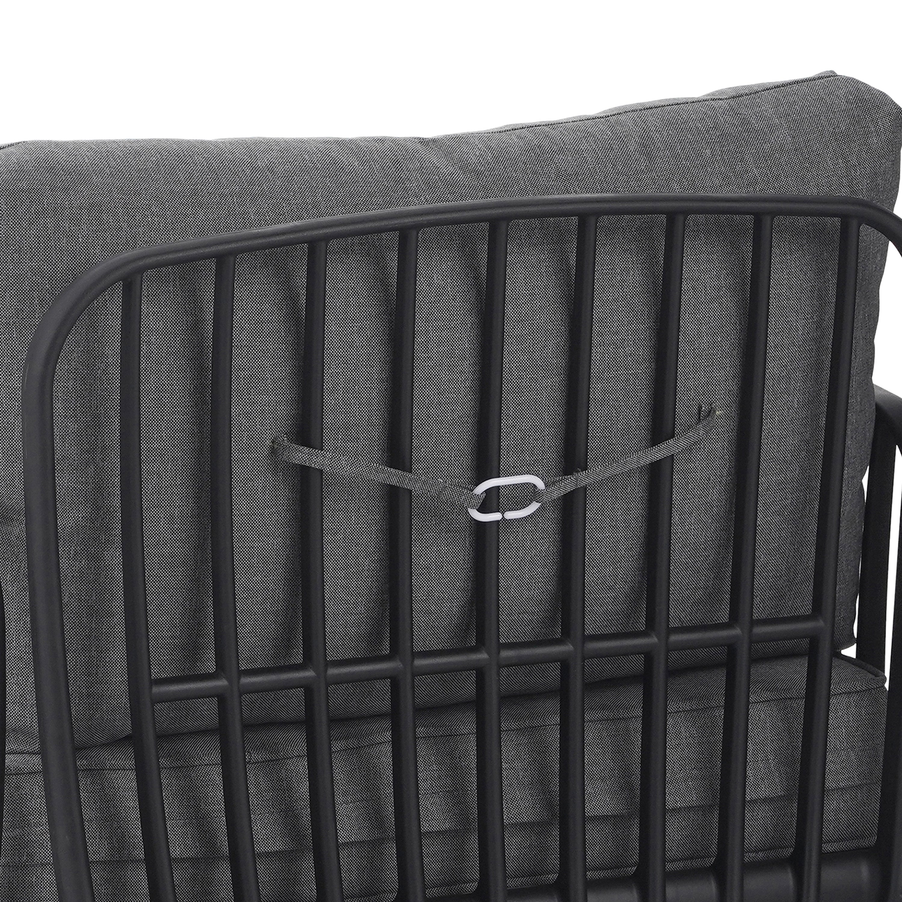 Outdoor Patio Club Chair, Modern Patio Furniture, Waterproof Thick Cushion Deep Seating for Porch, Balcony, Black & Dark Gray - Groovy Boardz