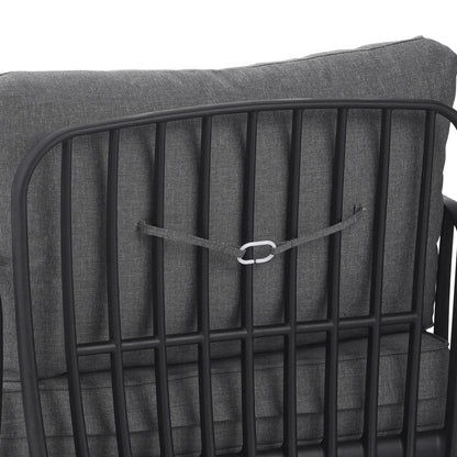 Outdoor Patio Club Chair, Modern Patio Furniture, Waterproof Thick Cushion Deep Seating for Porch, Balcony, Black & Dark Gray - Groovy Boardz