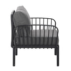 Outdoor Patio Club Chair, Modern Patio Furniture, Waterproof Thick Cushion Deep Seating for Porch, Balcony, Black & Dark Gray - Groovy Boardz