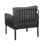 Outdoor Patio Club Chair, Modern Patio Furniture, Waterproof Thick Cushion Deep Seating for Porch, Balcony, Black & Dark Gray - Groovy Boardz