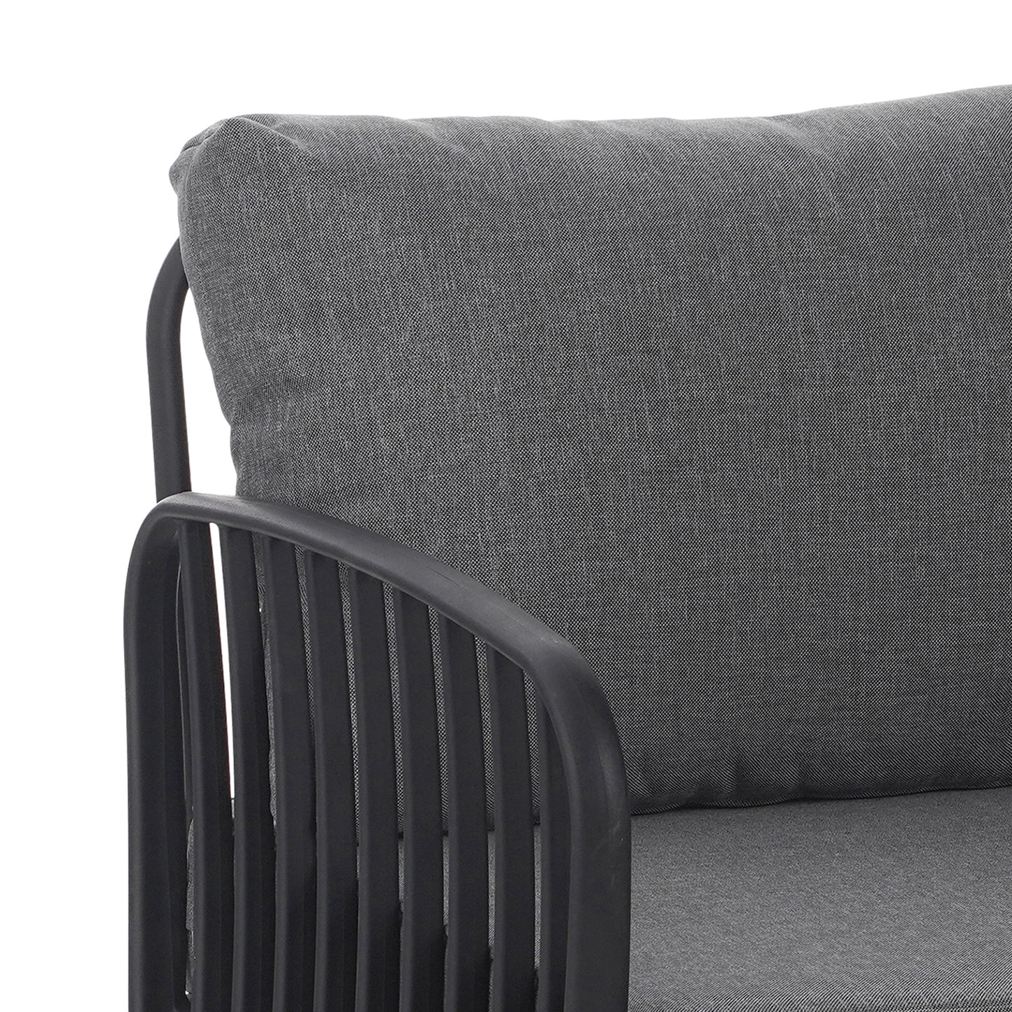 Outdoor Patio Club Chair, Modern Patio Furniture, Waterproof Thick Cushion Deep Seating for Porch, Balcony, Black & Dark Gray - Groovy Boardz