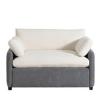 [Video]50*43 Oversized Chenille Single Sofa Chair,Wide and Deep Seat Accent Chair,Modern Upholstered Comfy Armchair,Color Blocking Couch Lounge with Pillows for Living Room,Apartment,Bedroom,3 Colors