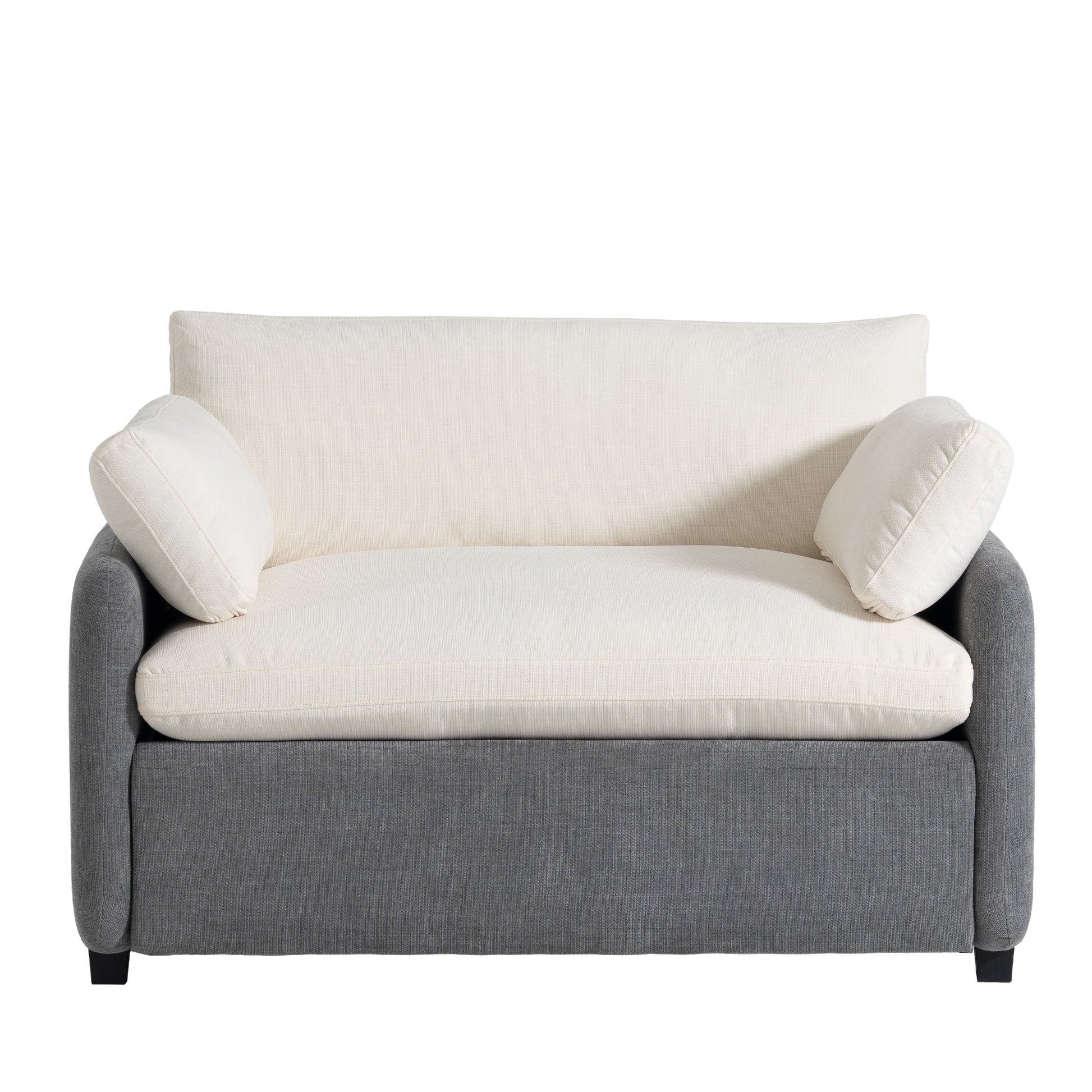 [Video]50*43 Oversized Chenille Single Sofa Chair,Wide and Deep Seat Accent Chair,Modern Upholstered Comfy Armchair,Color Blocking Couch Lounge with Pillows for Living Room,Apartment,Bedroom,3 Colors