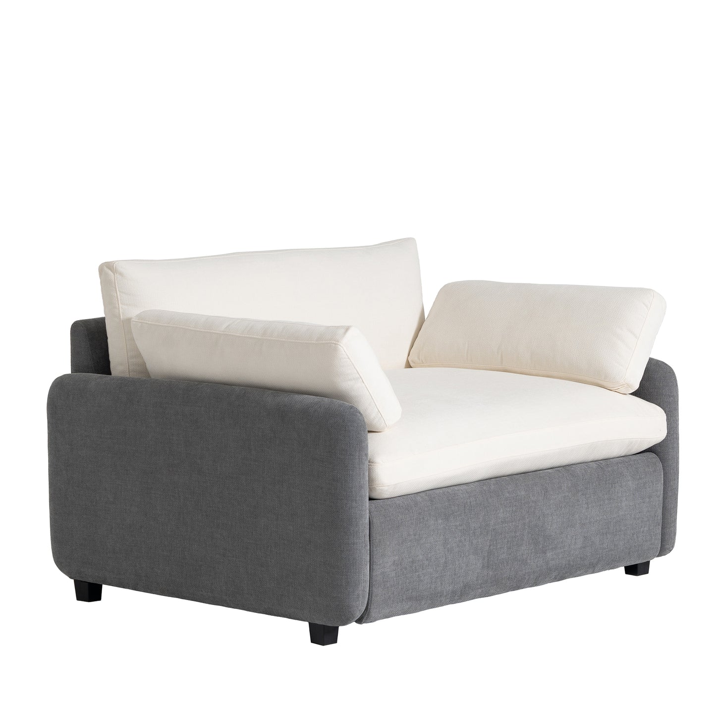 [Video]50*43 Oversized Chenille Single Sofa Chair,Wide and Deep Seat Accent Chair,Modern Upholstered Comfy Armchair,Color Blocking Couch Lounge with Pillows for Living Room,Apartment,Bedroom,3 Colors