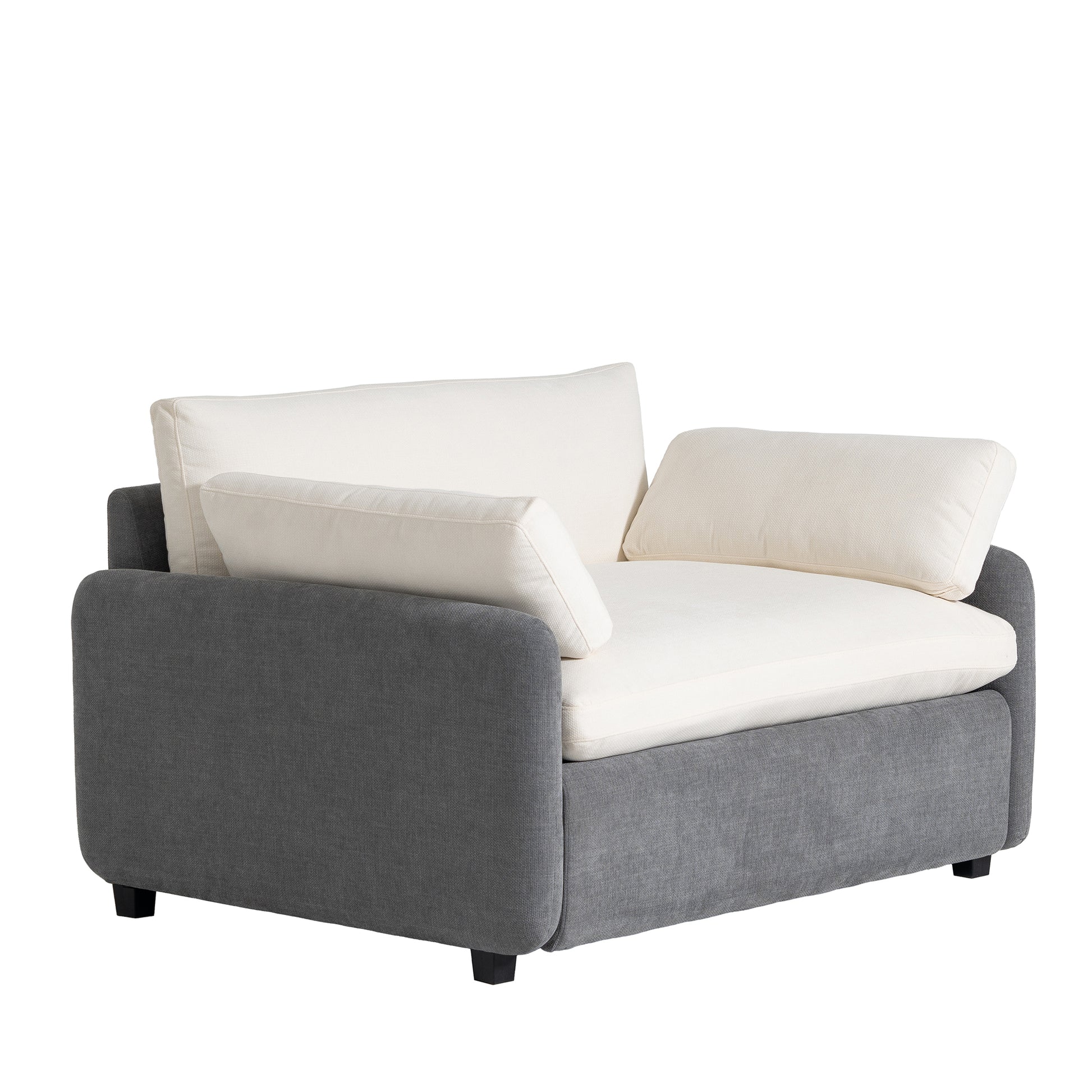 [Video]50*43 Oversized Chenille Single Sofa Chair,Wide and Deep Seat Accent Chair,Modern Upholstered Comfy Armchair,Color Blocking Couch Lounge with Pillows for Living Room,Apartment,Bedroom,3 Colors