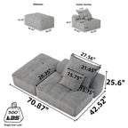 Modern Oversized Modular Sectional Sofa,Sparkling Chenille Fabric Soft Cushion Sofa with 2 Pillows,DIY Combination Tufted Sofa,No Assembly Required