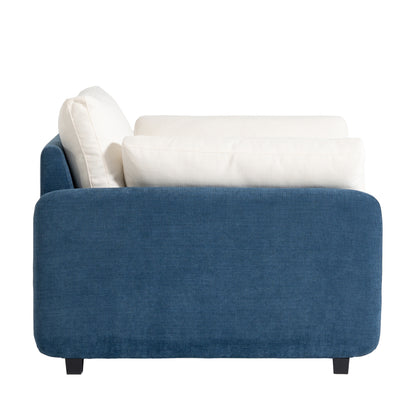 [Video]50*43 Oversized Chenille Single Sofa Chair,Wide and Deep Seat Accent Chair,Modern Upholstered Comfy Armchair,Color Blocking Couch Lounge with Pillows for Living Room,Apartment,Bedroom,3 Colors