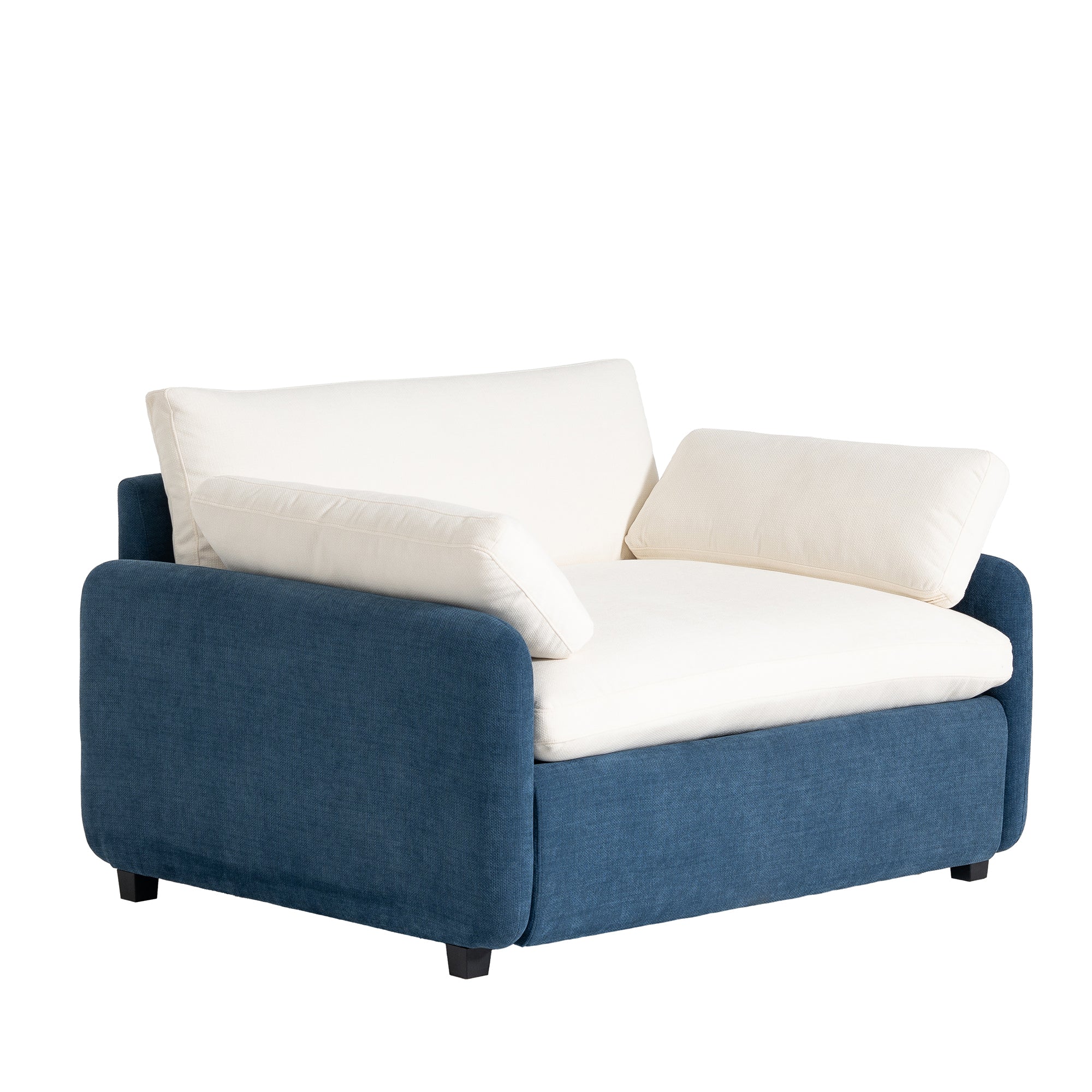 [Video]50*43 Oversized Chenille Single Sofa Chair,Wide and Deep Seat Accent Chair,Modern Upholstered Comfy Armchair,Color Blocking Couch Lounge with Pillows for Living Room,Apartment,Bedroom,3 Colors