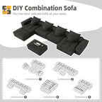 Modern Oversized Chenille Fabric Modular Sectional Sofa.