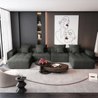 Modern Oversized Chenille Fabric Modular Sectional Sofa.