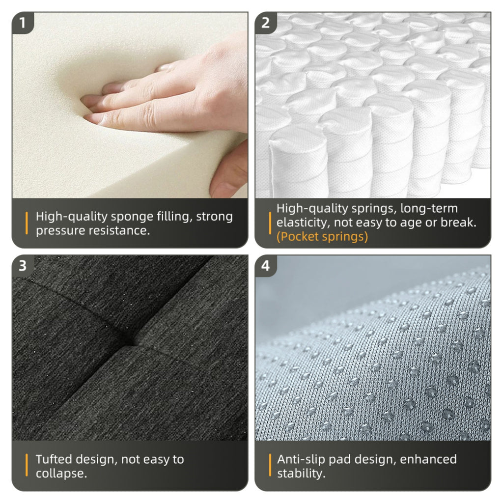 Modern Oversized Modular Sectional Sofa,Sparkling Chenille Fabric Soft Cushion Sofa with 6 Pillows,6 PCS DIY Combination Tufted Sofa,No Assembly Required,BLACK