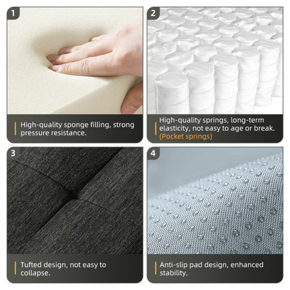 Modern Oversized Modular Sectional Sofa,Sparkling Chenille Fabric Soft Cushion Sofa with 6 Pillows,6 PCS DIY Combination Tufted Sofa,No Assembly Required,BLACK