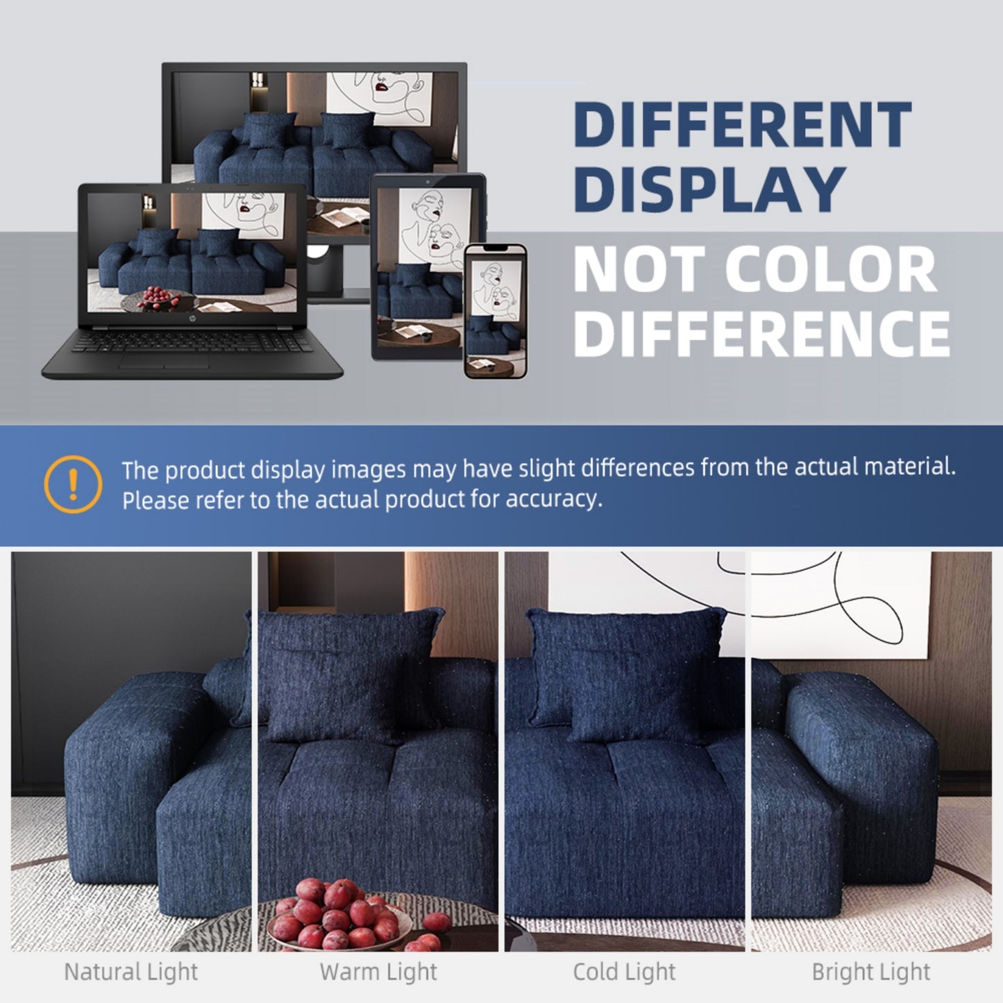 Modern Oversized Modular Sectional Sofa with 2 chaise lounge and 2 armrest,Sparkling Chenille Fabric Soft Cushion Sofa with 4 Pillows,4 PCS DIY Combination Tufted Sofa,No Assembly Required,BLUE