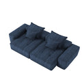 Modern Oversized Modular Sectional Sofa with 2 chaise lounge and 2 armrest,Sparkling Chenille Fabric Soft Cushion Sofa with 4 Pillows,4 PCS DIY Combination Tufted Sofa,No Assembly Required,BLUE