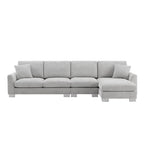 [VIDEO provided] [New] 119*55" Modern Oversized Sectional Sofa,L-shaped Luxury Couch Set with 2 Free pillows,5-seat Chenille Indoor Furniture with Chaise for Living Room,Apartment,Office,2 Colors