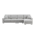 [VIDEO provided] [New] 119*55" Modern Oversized Sectional Sofa,L-shaped Luxury Couch Set with 2 Free pillows,5-seat Chenille Indoor Furniture with Chaise for Living Room,Apartment,Office,2 Colors