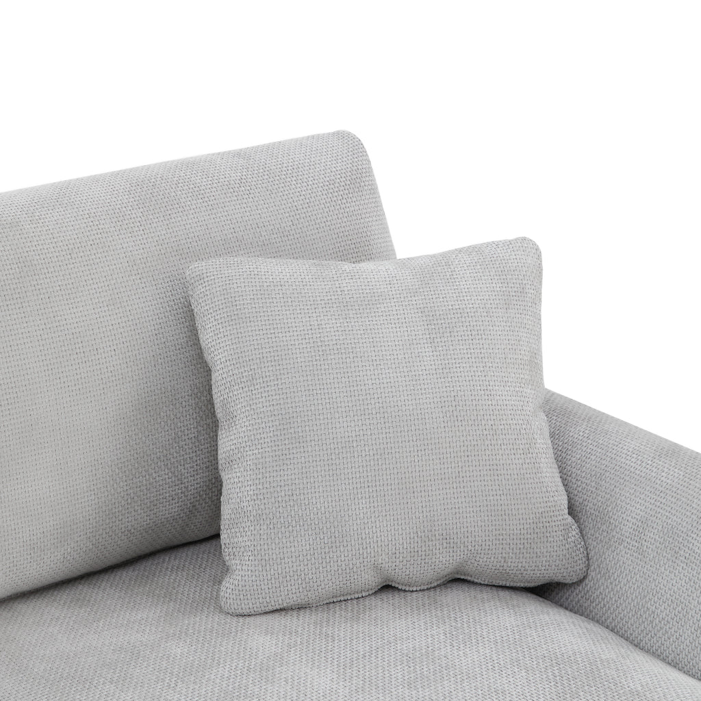 [VIDEO provided] [New] 119*55" Modern Oversized Sectional Sofa,L-shaped Luxury Couch Set with 2 Free pillows,5-seat Chenille Indoor Furniture with Chaise for Living Room,Apartment,Office,2 Colors