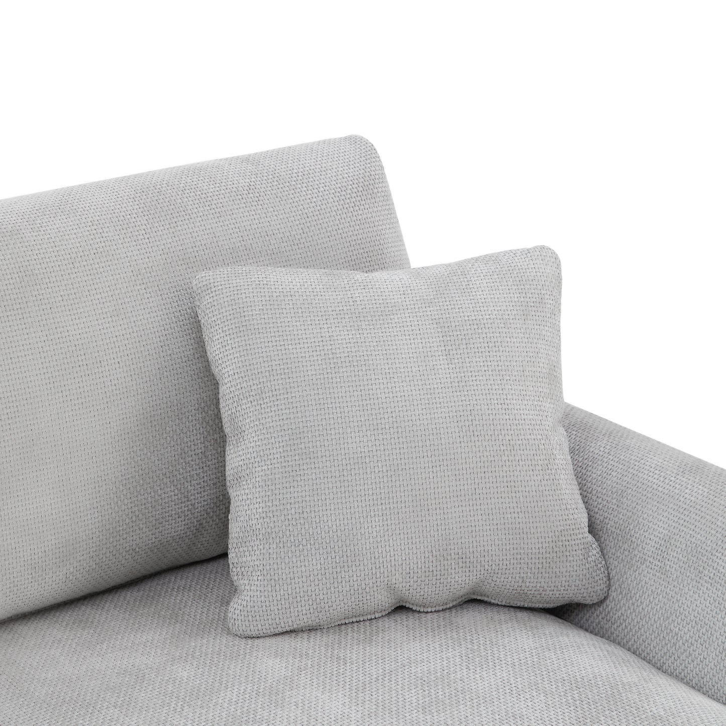 [VIDEO provided] [New] 119*55" Modern Oversized Sectional Sofa,L-shaped Luxury Couch Set with 2 Free pillows,5-seat Chenille Indoor Furniture with Chaise for Living Room,Apartment,Office,2 Colors