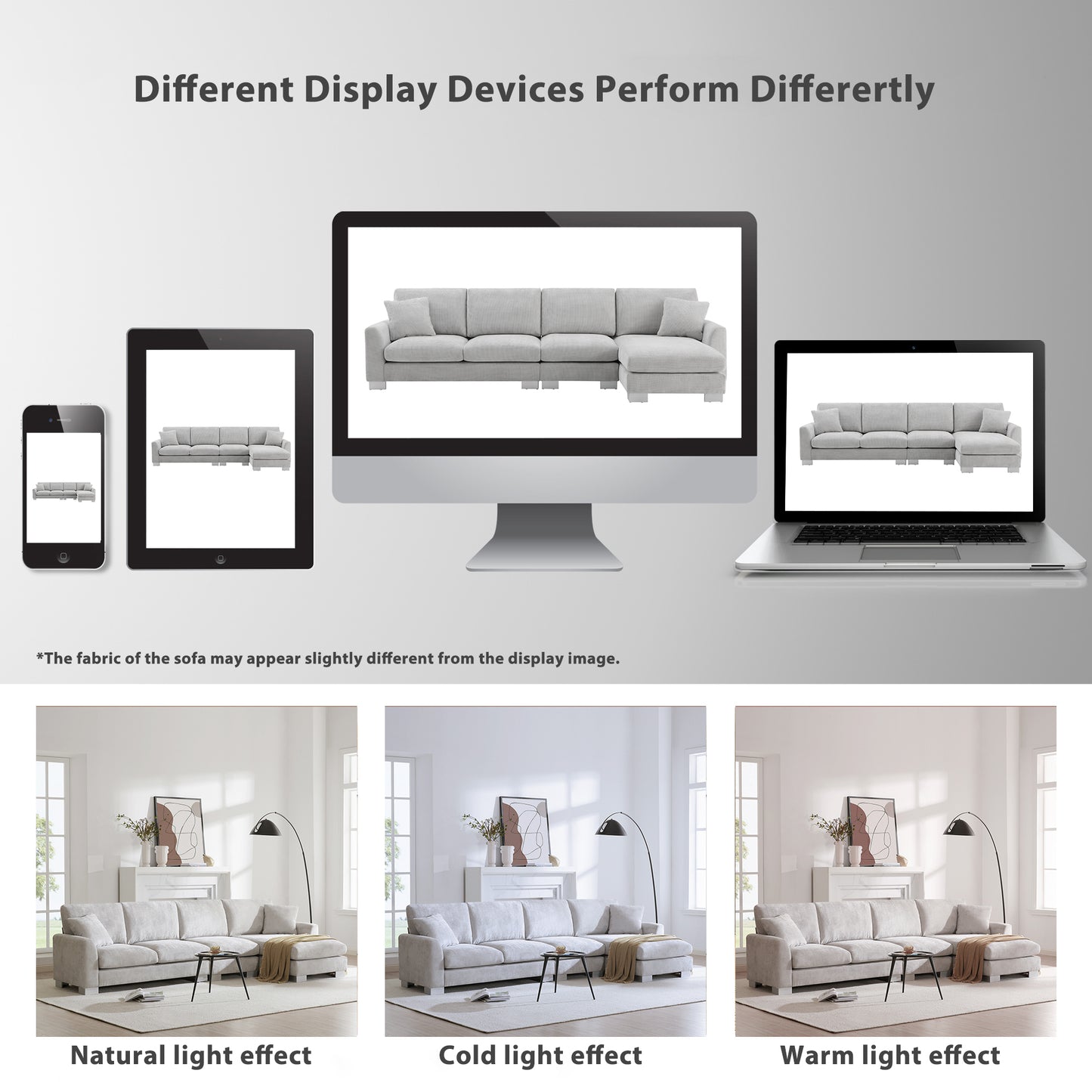 [VIDEO provided] [New] 119*55" Modern Oversized Sectional Sofa,L-shaped Luxury Couch Set with 2 Free pillows,5-seat Chenille Indoor Furniture with Chaise for Living Room,Apartment,Office,2 Colors