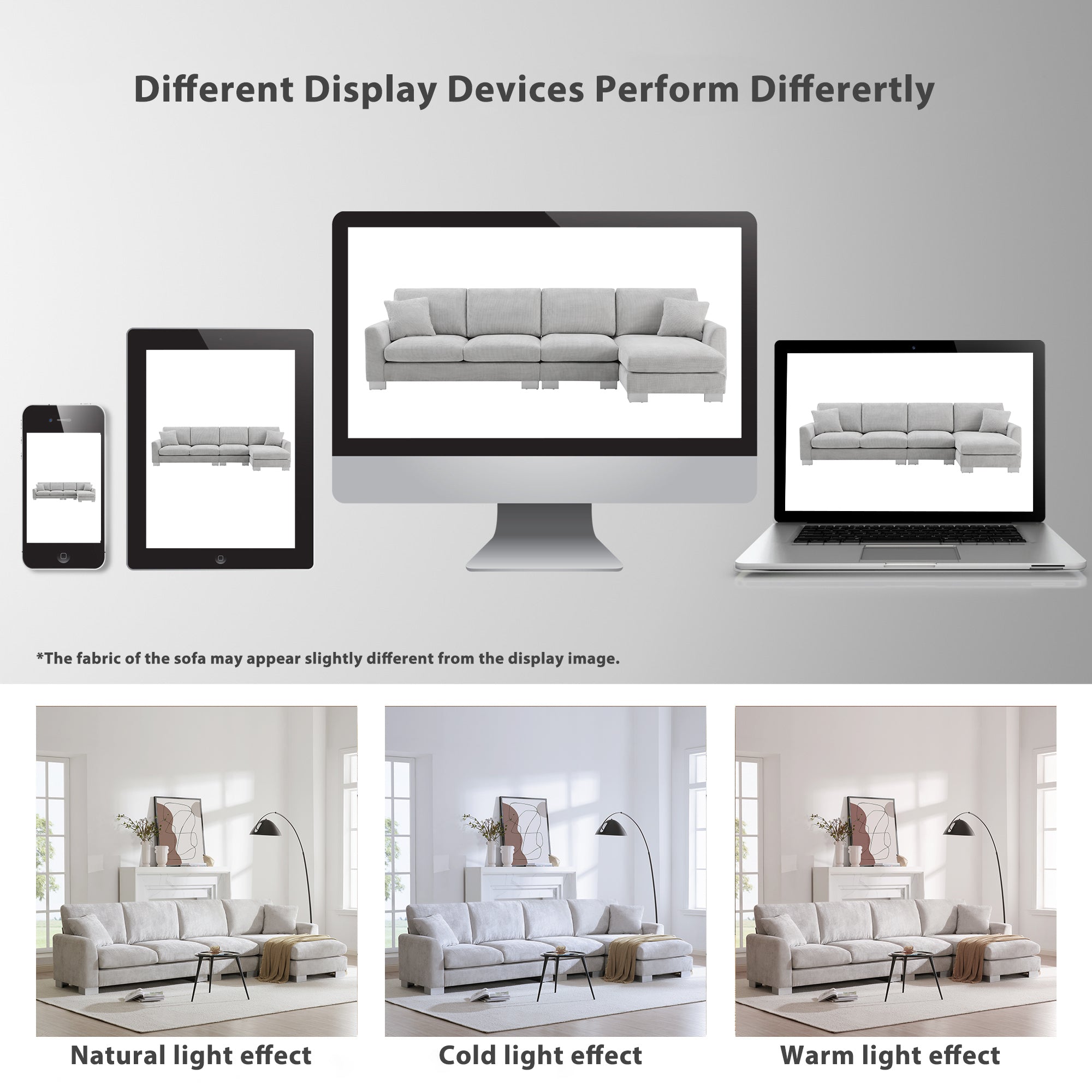 [VIDEO provided] [New] 119*55" Modern Oversized Sectional Sofa,L-shaped Luxury Couch Set with 2 Free pillows,5-seat Chenille Indoor Furniture with Chaise for Living Room,Apartment,Office,2 Colors