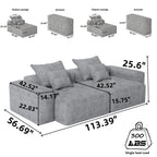 Modern Oversized Modular Sectional Sofa In Black Chenille.