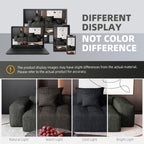 Modern Oversized Modular Sectional Sofa In Black Chenille.