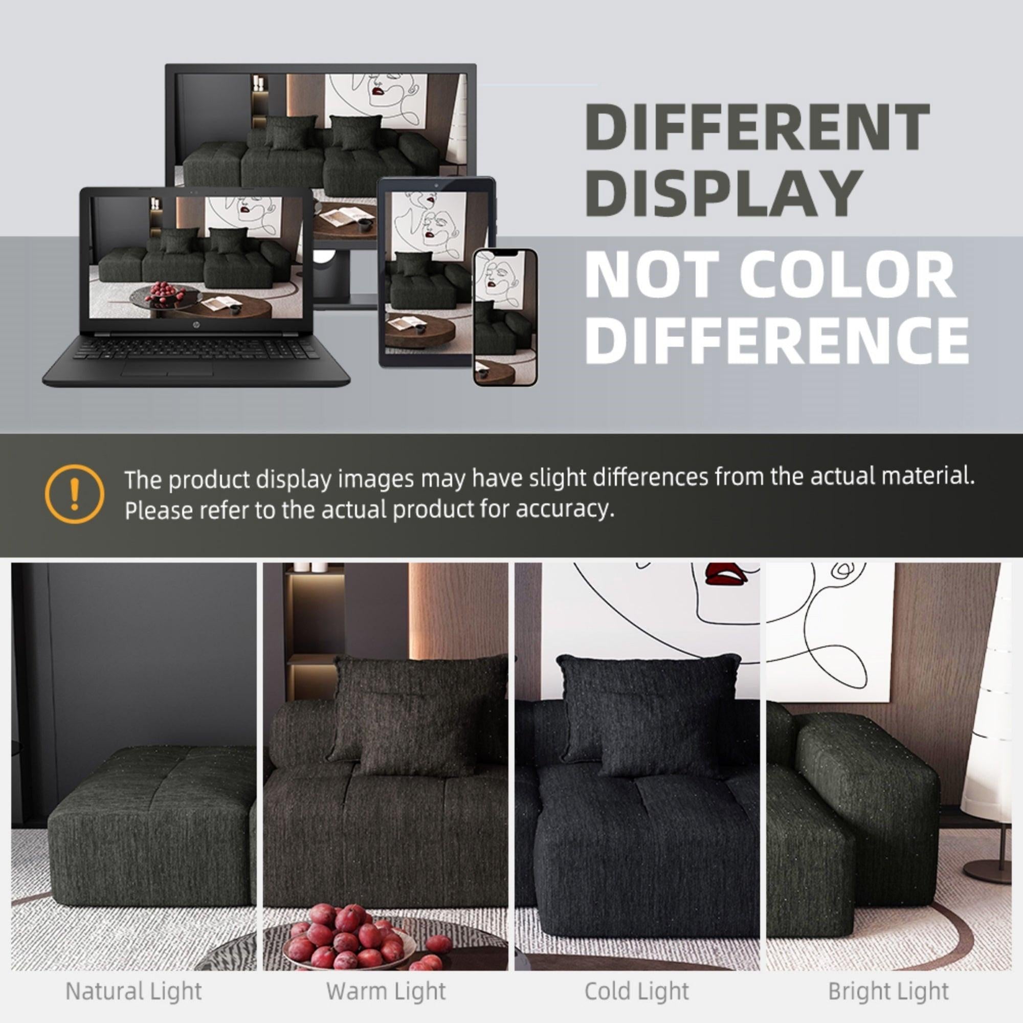 Modern Oversized Modular Tufted Sectional Sofa in Chenille.