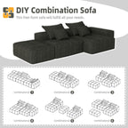 Modern Oversized Modular Tufted Sectional Sofa in Chenille.