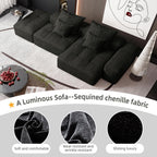 Modern Oversized Modular Tufted Sectional Sofa in Chenille.