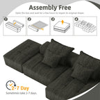 Modern Oversized Modular Tufted Sectional Sofa in Chenille.