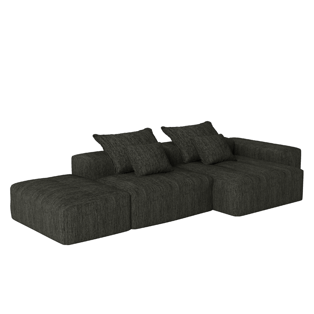 Modern Oversized Modular Tufted Sectional Sofa in Chenille.