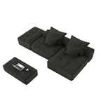 Modern Oversized Modular Tufted Sectional Sofa in Chenille.