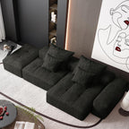 Modern Oversized Modular Tufted Sectional Sofa in Chenille.