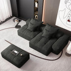 Modern Oversized Modular Tufted Sectional Sofa in Chenille.