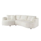 122.04 inch Oversized Sectional Sofa, Modern Couch with Chaise, Comfy Sofa Couch with Left Facing Chaise, White Corduroy Sofa