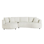 122.04 inch Oversized Sectional Sofa, Modern Couch with Chaise, Comfy Sofa Couch with Left Facing Chaise, White Corduroy Sofa